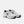 White running shoes with black accents on a white background