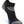 Black ankle sock with gray and blue accents on a white background