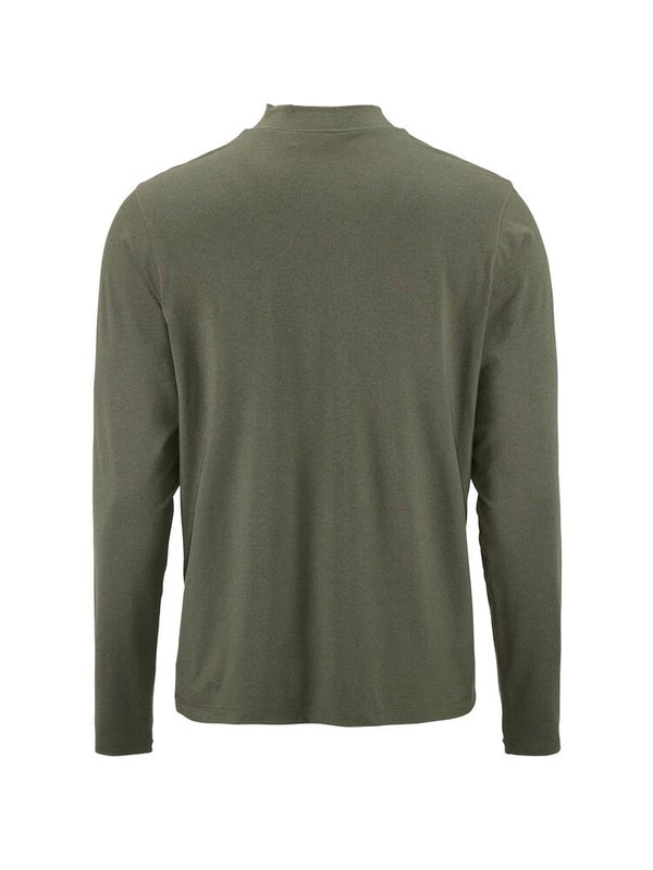Green long-sleeve shirt on a white background