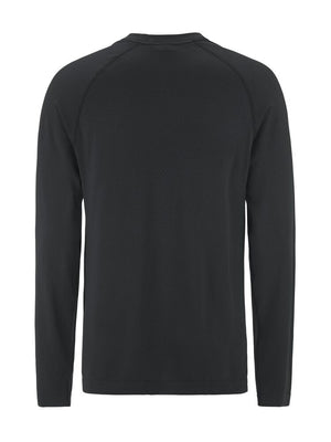 Black long-sleeve shirt on a white background