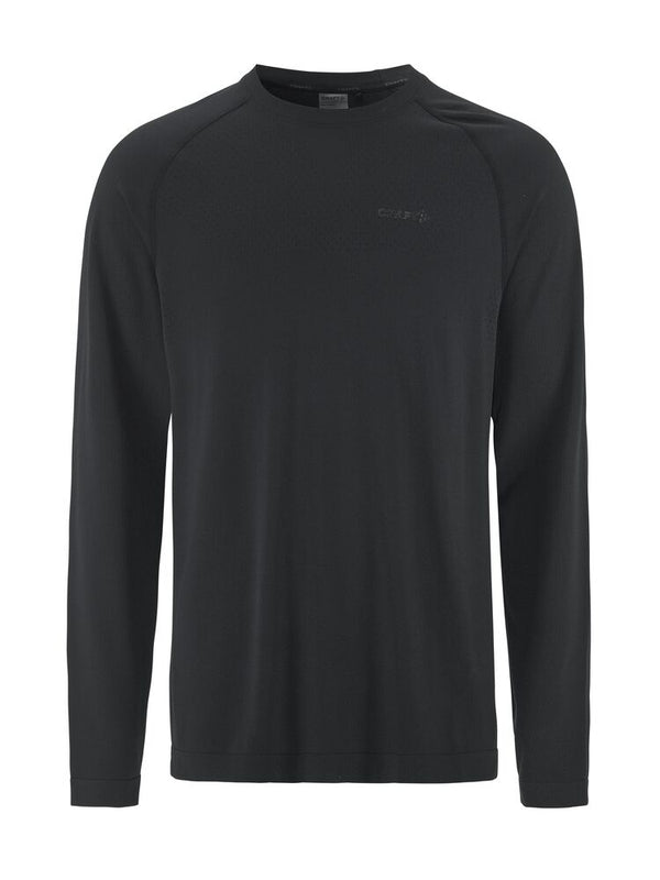 Black long-sleeve shirt on a white background