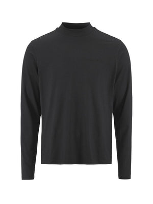 Black long-sleeve shirt on a white background