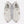 Pair of white sneakers with brown accents on a white background