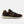 Brown New Balance sneaker with white logo on a light gray background