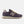 Purple sneaker with yellow accents on a white background