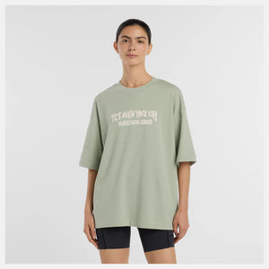 This oversized shirt has a heritage inspired puff print graphic on the chest.