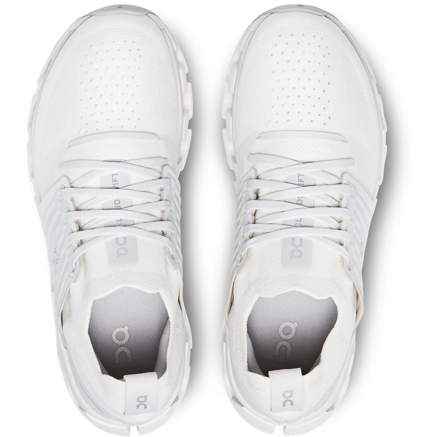 Top view of the Women's ON Cloudswift 3 in all white