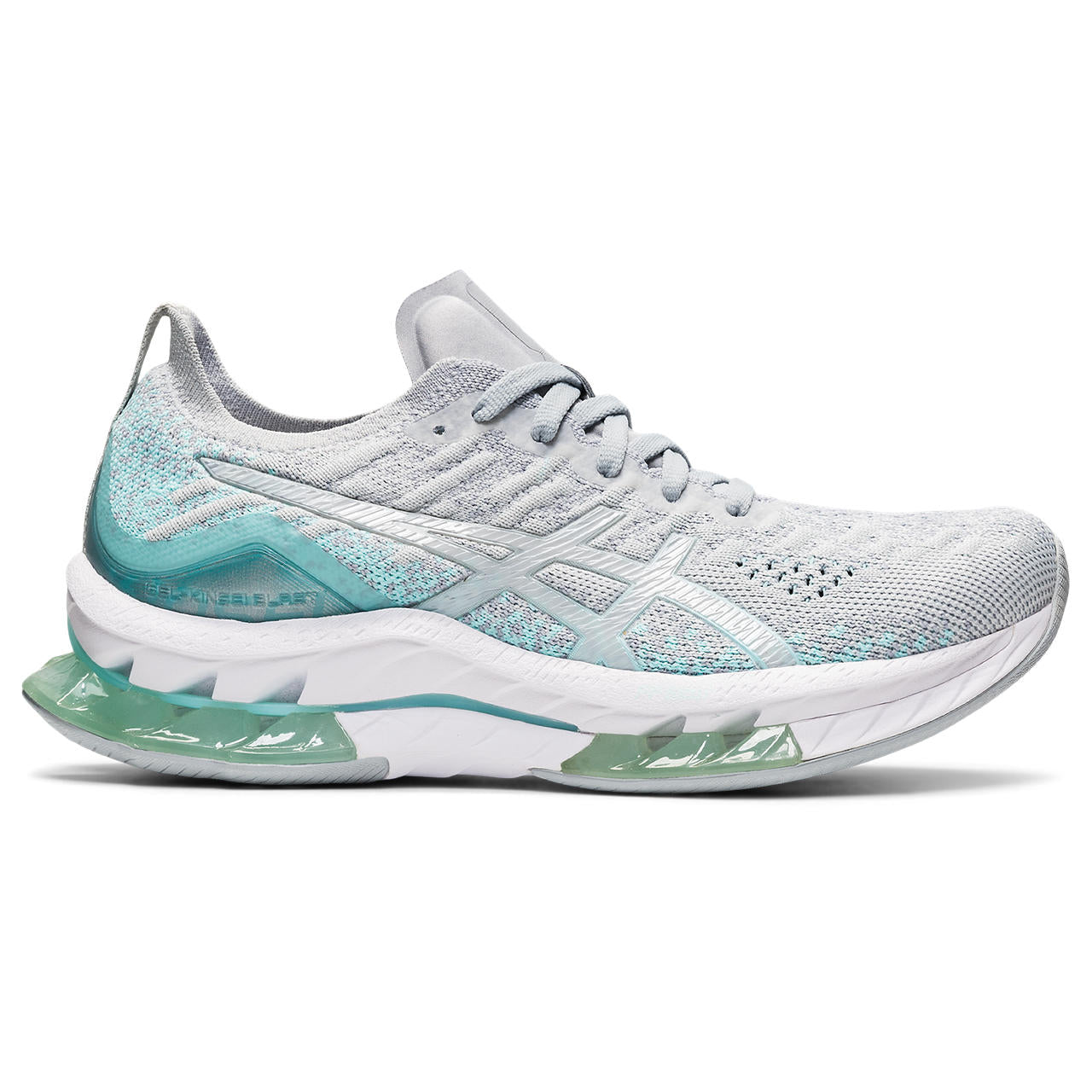 Lateral view of the Women's Kinsei Blast by ASIC in the color Glacier Grey/Piedmont Grey