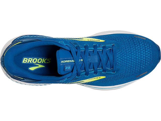 Top view of the Men's Adrenaline GTS 22 by Brooks in the color Blue/Nightlife/White