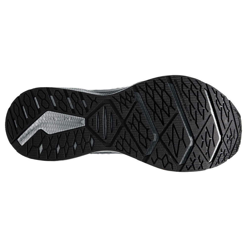 Bottom (outer sole) view of the Men's Levitate Stealthfit 6 by Brooks in the color Black/Grey/Oyster