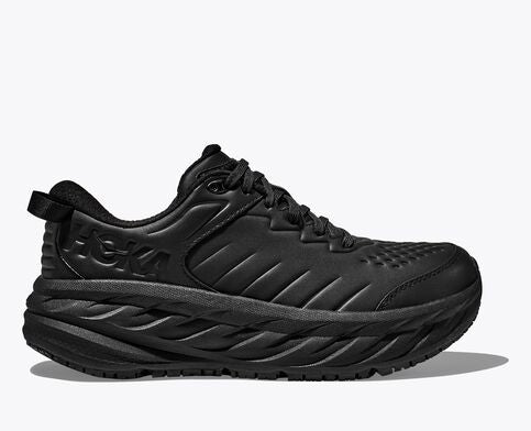 Lateral view of the Men's HOKA Bondi SR in the wide 2E width in All Black