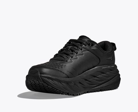 Front angle view of the Men's HOKA Bondi SR in the wide 2E width in All Black