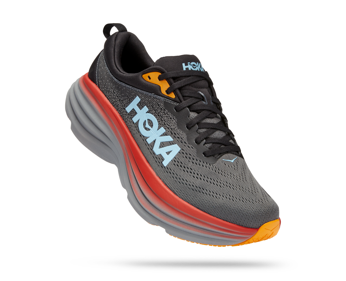 The Men's Bondi 8 from Hoka is simply the ultra-cushioned game-changer. One of the hardest working shoes in the HOKA lineup, the Bondi takes a bold step forward this season reworked with softer, lighter foams and a brand-new extended heel geometry. Taking on a billowed effect, the rear crash pad affords an incredibly soft and balanced ride from heel strike to forefoot transaction.