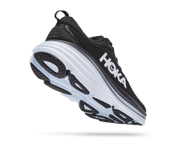 The Hoka Bondi 8 is a ultra-cushioned game-changer. One of the hardest working shoes in the HOKA lineup, the Men's Bondi 8 takes a bold step forward this season reworked with softer, lighter foams and a brand-new extended heel geometry. Taking on a billowed effect, the rear crash pad affords an incredibly soft and balanced ride from heel strike to forefoot transaction.