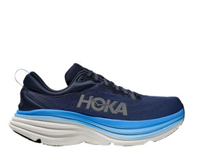 Lateral view of the Men's HOKA Bondi 8 in the color Outer Space/All Aboard