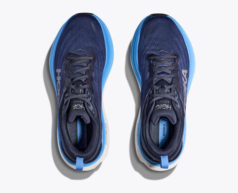 Top view of the Men's HOKA Bondi 8 in the color Outer Space/All Aboard