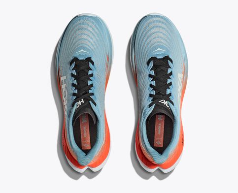 Top view of the Men's HOKA Mach 5 in the color Mountain Spring/Puffin's Bill