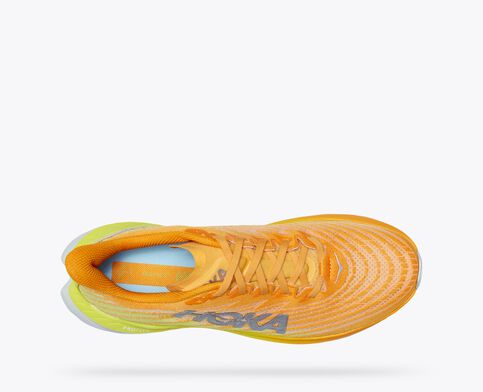Top view of the Men's HOKA Mach 5 in the color Yellow