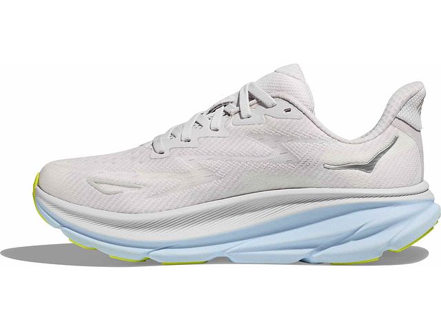 Medial view of the Women's Clifton 9 in the wide D width, color Nimbus Cloud/Ice Water
