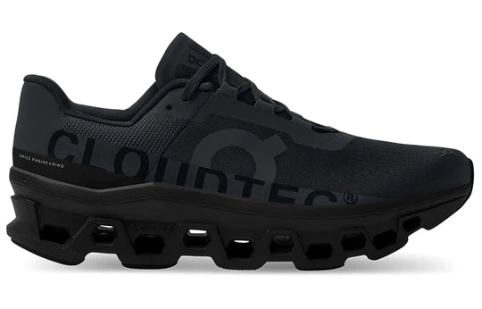 Lateral view of the Men's ON Cloudmonster in All Black