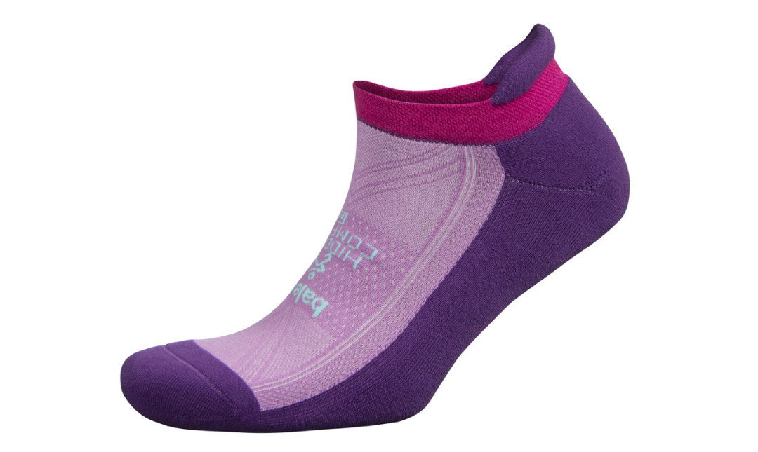 Lateral view of the Balega Hidden Comfort No Show Sock in the color charged purple.