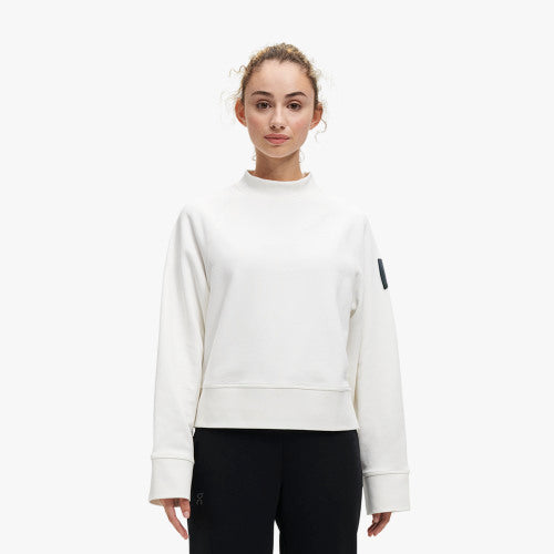 Front view of the Women's Crew Neck by ON in the color white