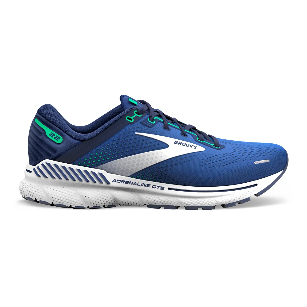 Lateral view of the Men's Adrenaline GTS 22 in the color Surf Web/Blue/Irish Green