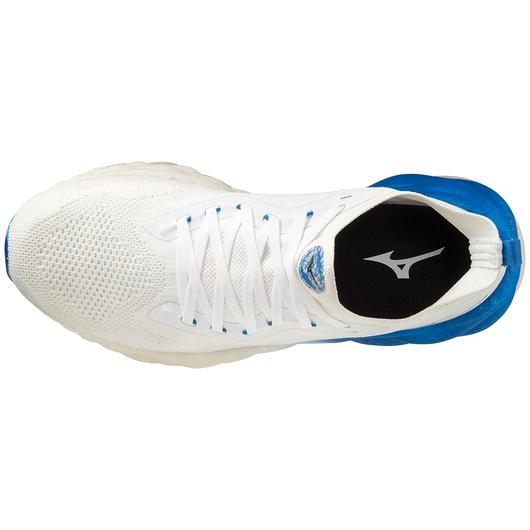Top view of the Men's Wave Neo Ultra by Mizuno in White/Blue