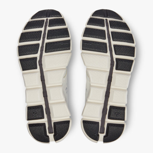 Bottom (outer sole) view of the Women's Cloud X 3 cross trainer from ON in the color White/Black
