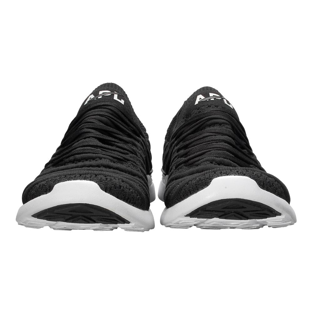 Men's APL Tech Loom Wave in Black and White with a front view of both APL shoes