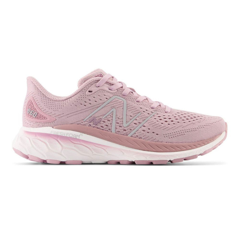 Lateral view of the Women's New Balance 860 V13 in the color Violet Shadow / Lilac Chalk