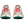 The heel of these running shoes have a pull tab and a peach colored circle.