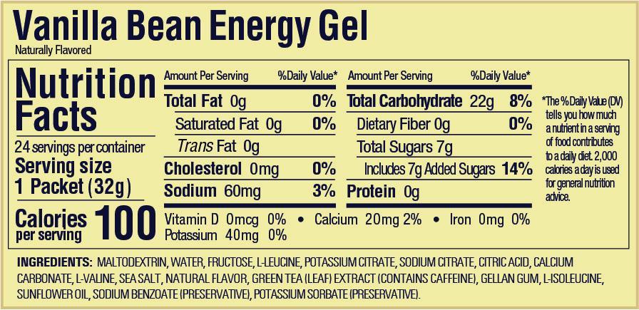 Back view of the GU Energy Gel in Vanilla Bean