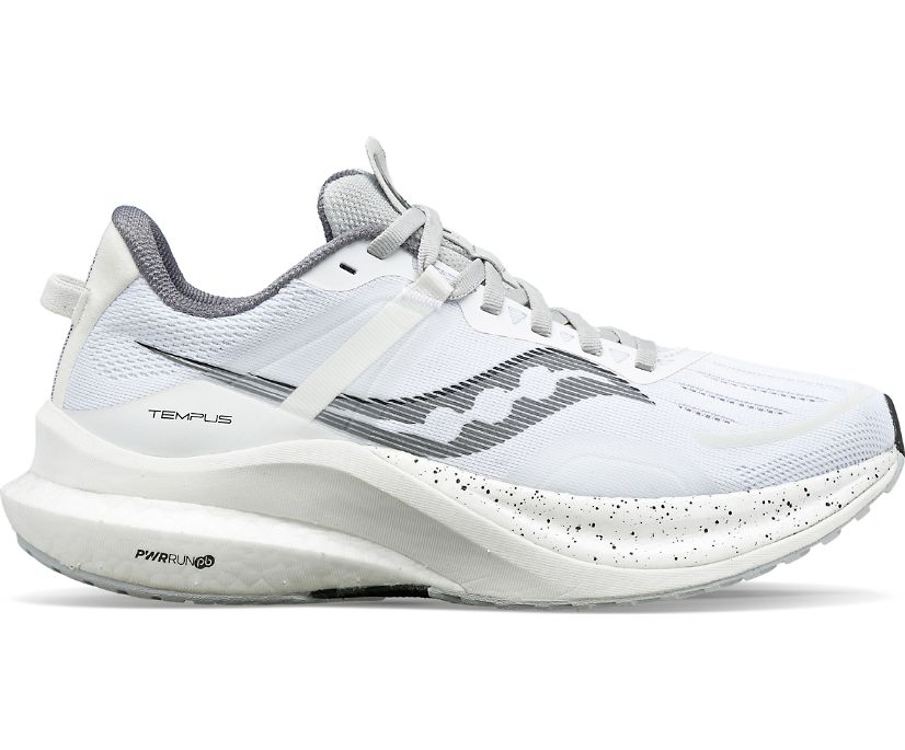 Lateral view of the Women's Saucony Tempus in White/Black