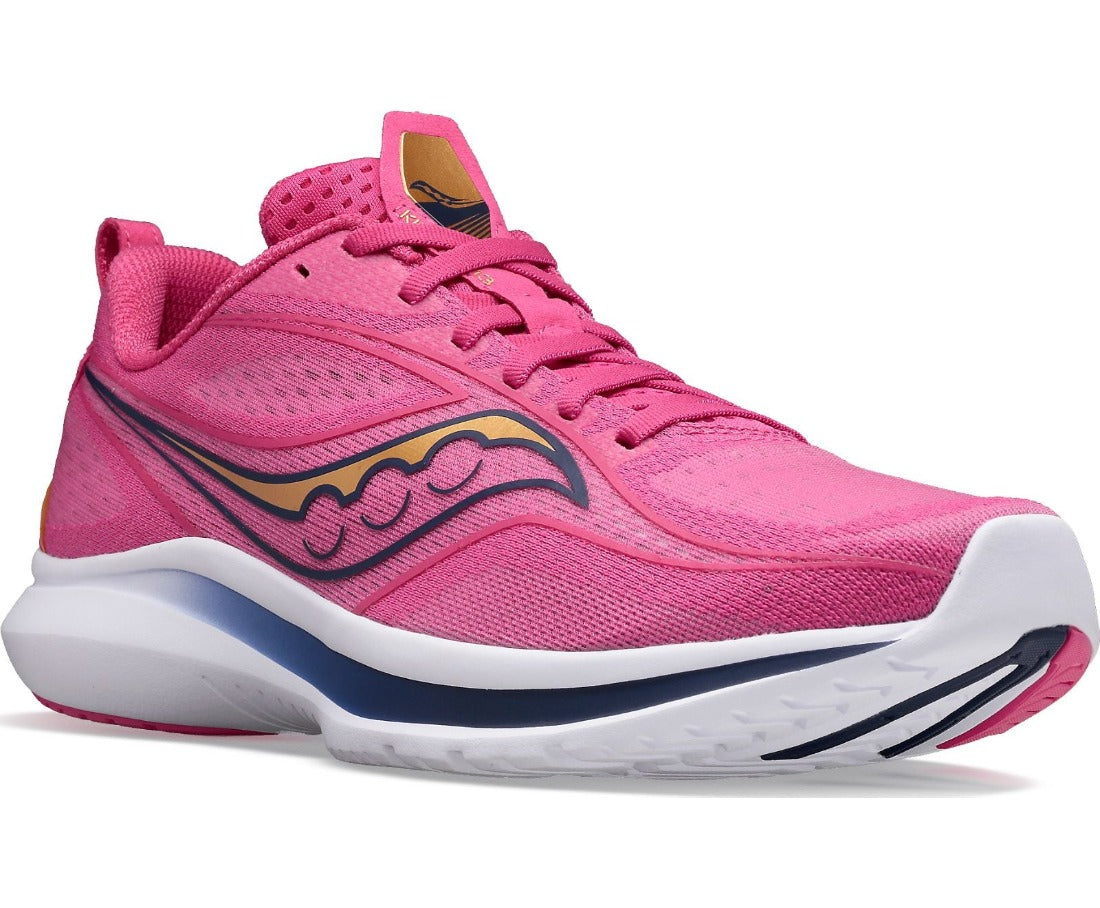 Front angle view of the Women's Kinvara 13 by Saucony in Prospect/Quartz