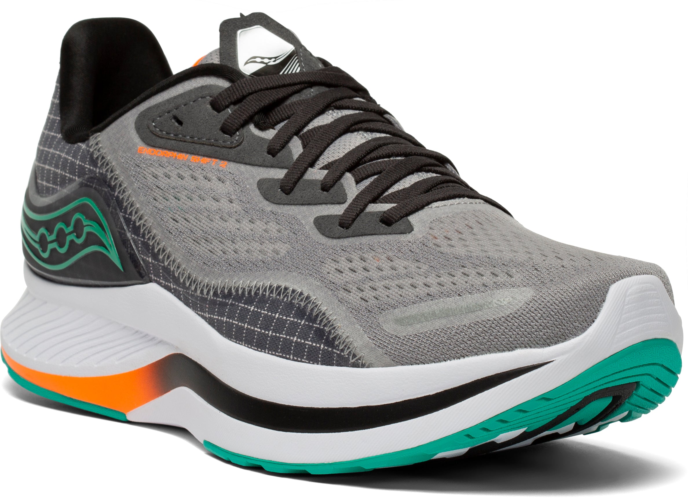 Saucony is certainly on to something with the Men's Endorphin Shift 2.  It is the definition of effortless performance. It mixes a lofty bed of super soft cushioning with propulsive Speedroll Technology that quickly moves the body into the next step, especially reducing the time the foot is on the ground and reducing the gait cycle.