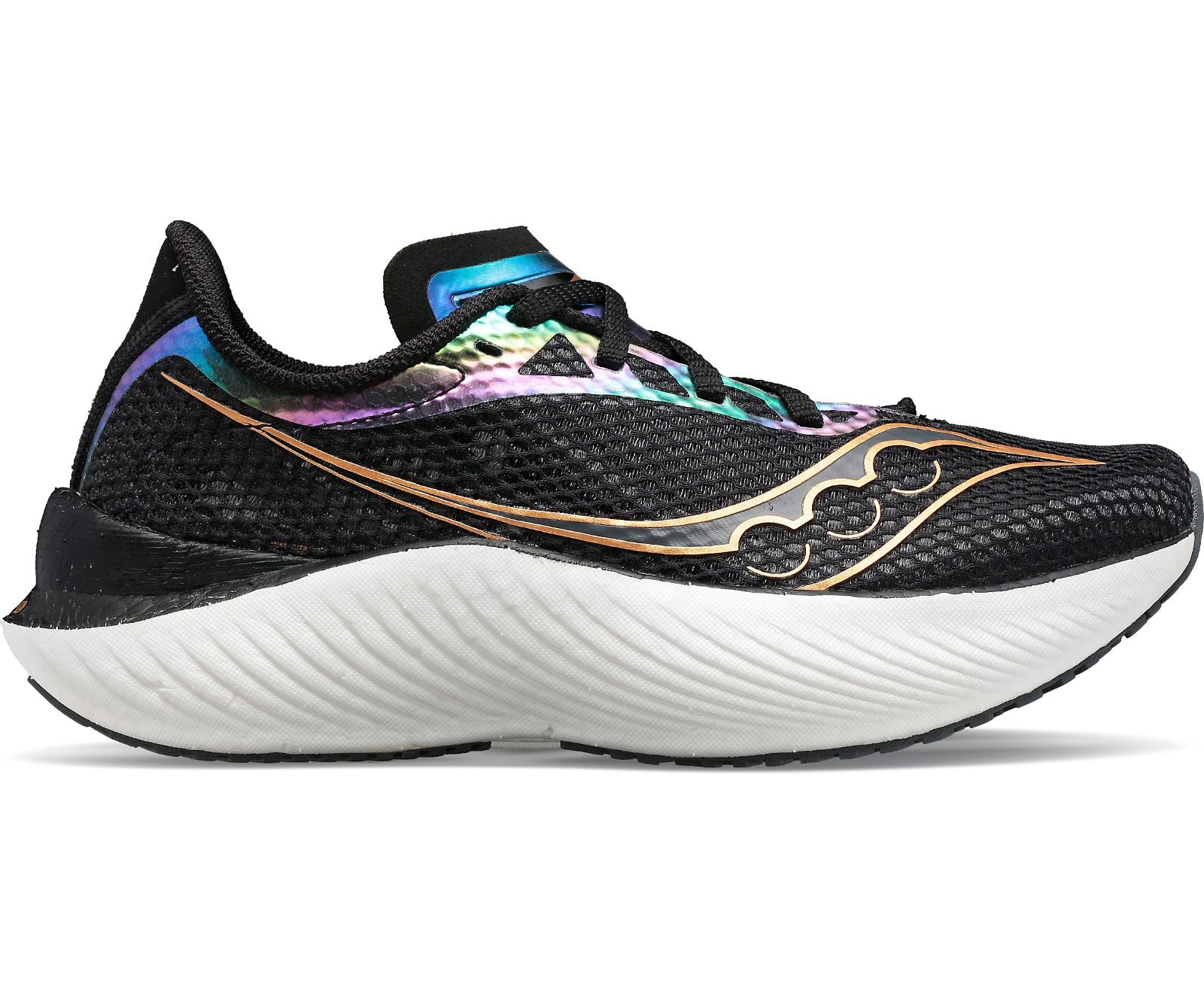 It’s speed over everything when you lace up the Endorphin Pro 3. Designed with a carbon-fiber plate and an even thicker stack of PWRRUNPB foam cushioning, you get more pop underfoot for the ultimate go-fast experience.