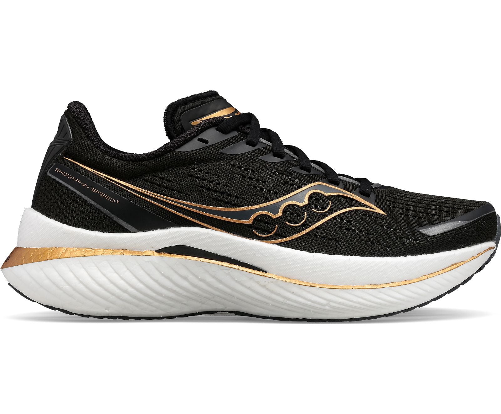 Want to feel faster? Meet the Endorphin Speed 3—a shoe that’s the definition of swift. Designed with a new S-curve winged nylon plate, this third generation speed helps center and support the foot better during the run from toe-off to landing. It’s everything you need in a men's neutral shoe to push your pace with ease.  