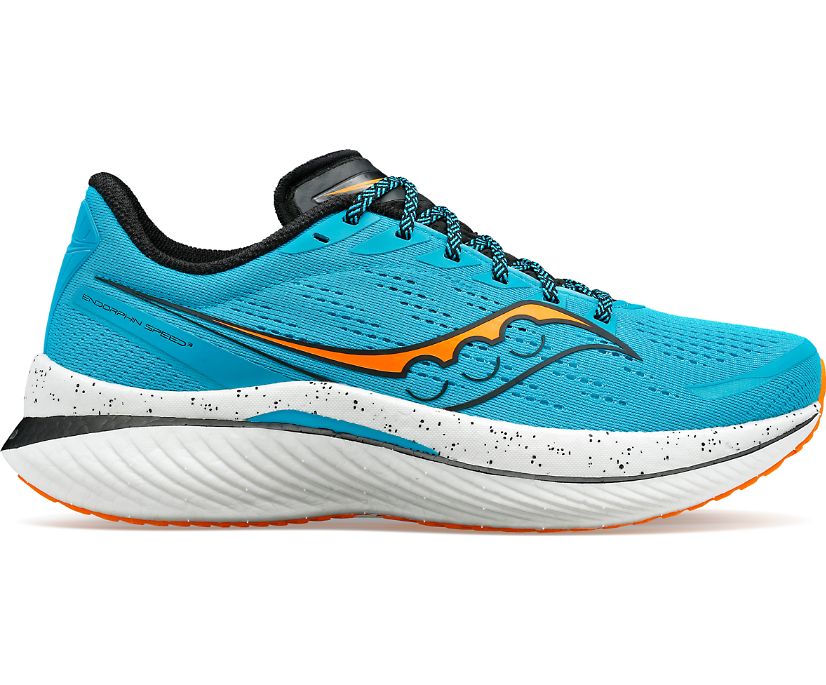 Lateral view of the Men's Saucony Endorphin Speed 3 in the color Agave/Black
