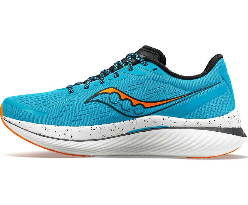 Medial view of the Men's Saucony Endorphin Speed 3 in the color Agave/Black