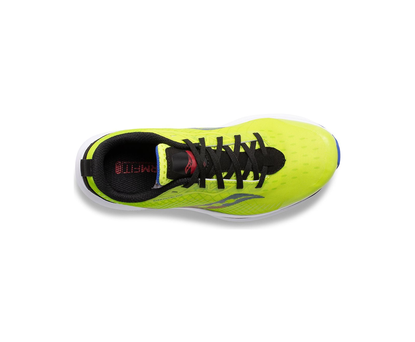 Top view of the Kids Endorphin Sneaker by Saucony in Acid/Lime