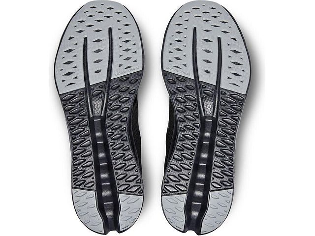 Bottom (outer sole) view of the Women's ON Cloudsurfer in all Black
