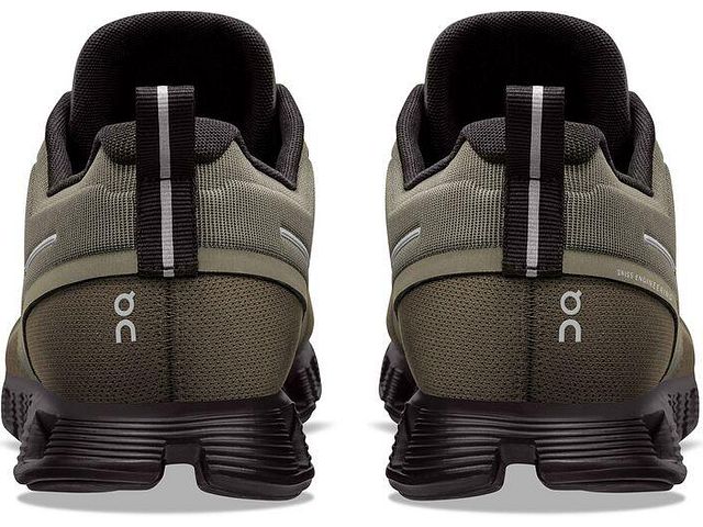 Back view of the Men's ON Cloud 5 Waterproof in the color Olive/Black