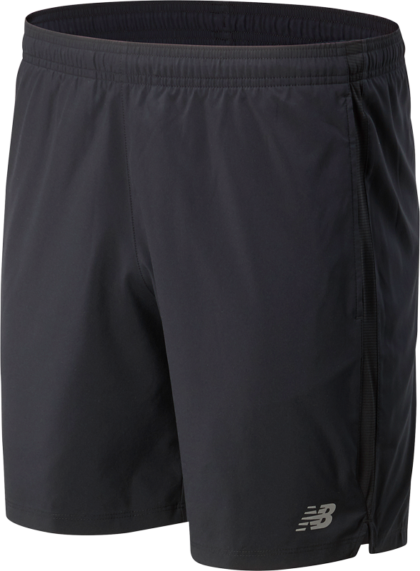 Front angled view of the Men's Accelerate 7 Inch short in Black