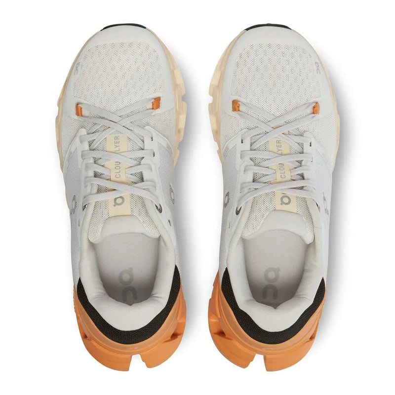 Top view of the Women's ON Cloudflyer 4 in White/Copper