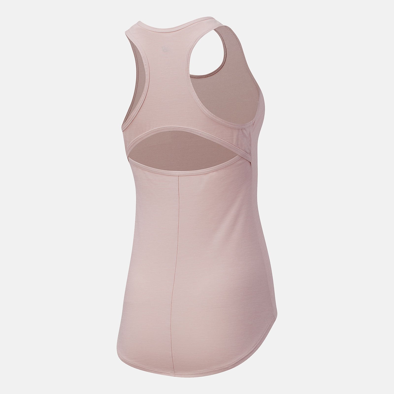 Back view of the Women's Transform Perfect Tank by New Balance in Pink
