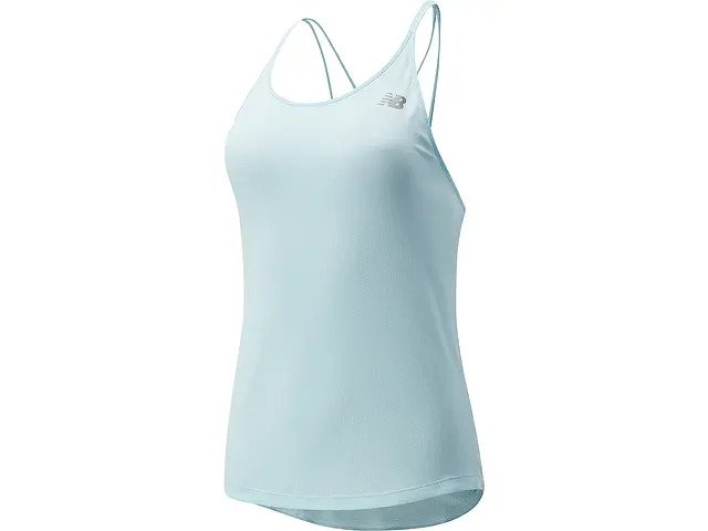 Front view of the Women's Impact Run Tank by New Balance in Pale Blue Chill