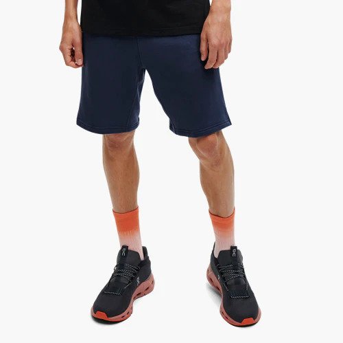 Front view of mens Sweat Shorts in navy