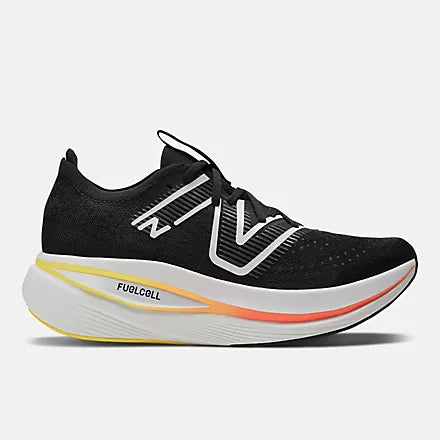 Lateral view of the Women's SuperComp Trainer by New Balance in the color Black