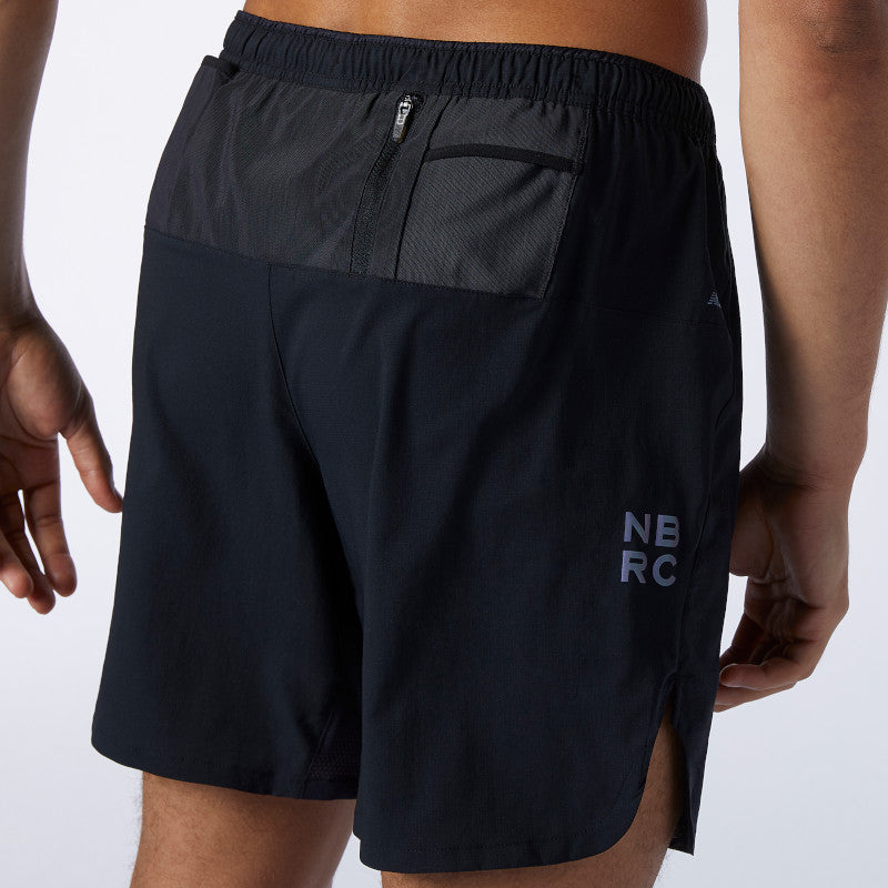 Back view of the Men's Q Speed 7" Fuel Short by New Balance in Black